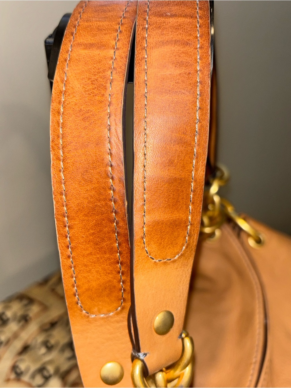 Juicy Couture Tan Leather with Gold Hardware Handbag, Preowned - Picture 6 of 8